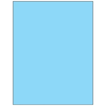 Bsc Preferred 8-1/2 x 11'' Fluorescent Pastel Blue Removable Rectangle Laser Labels, 100PK BUY00015312